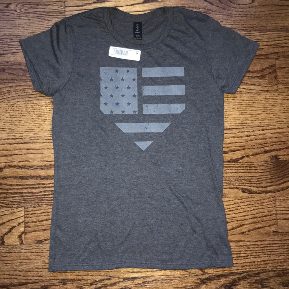 🆕 American Flag Home Plate Baseball Tee
